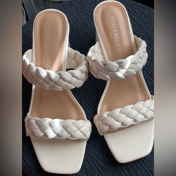 White Braided high heel- worn once - Picture 3 of 7